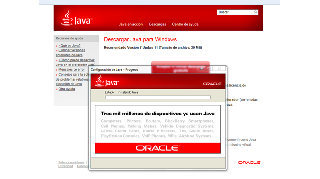 Proceso de instalación de Java
