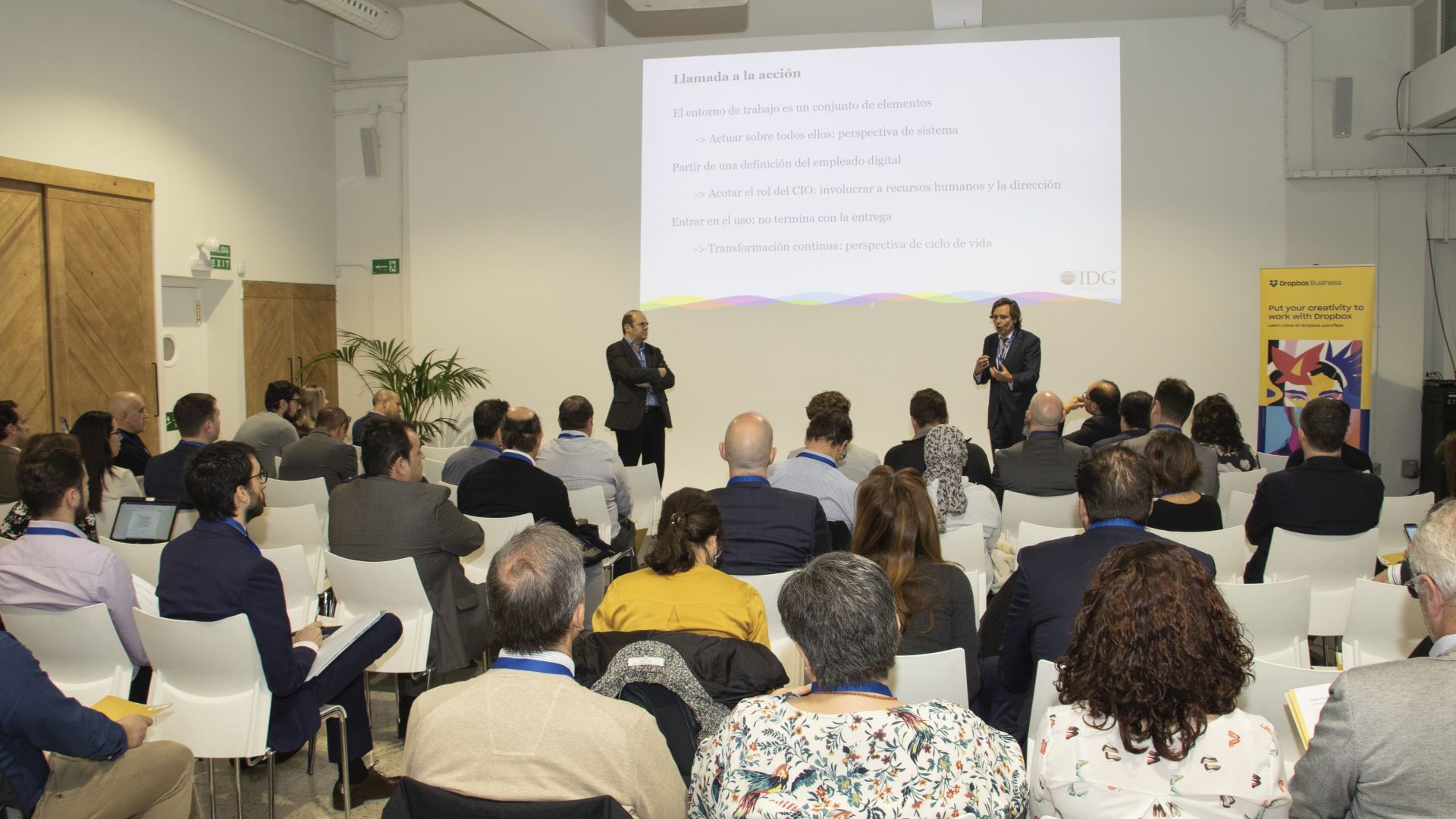 Alberto Bellé y Fernando Maldonado, analistas de IDG Research, en el evento Workplace Transformation